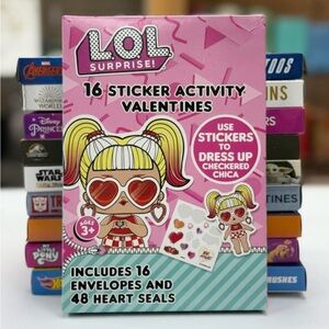 L.O.L. Surprise! Sticker Activity Valentines - Pink and Red